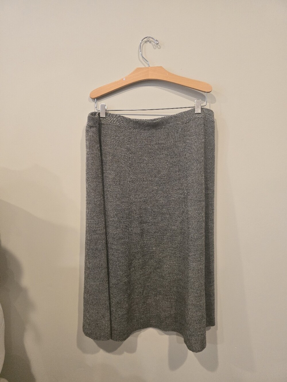 Kate Hill Heather Gray Wool Midi Skirt